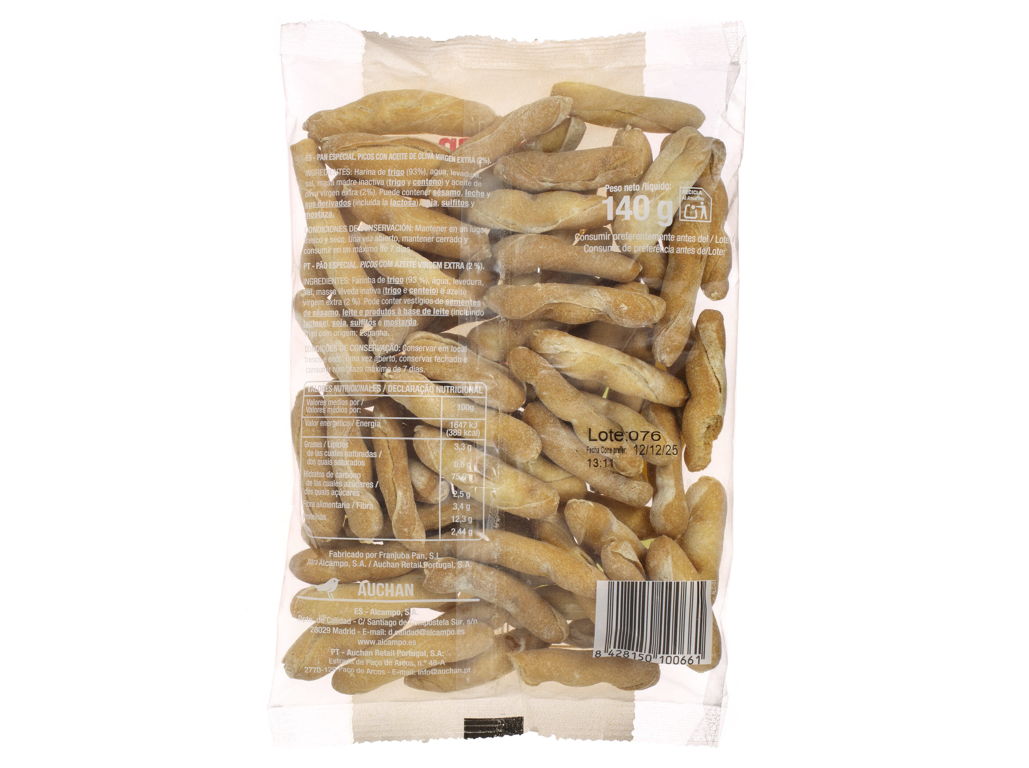 PICOS RUSTICOS AUCHAN 140G image number 1