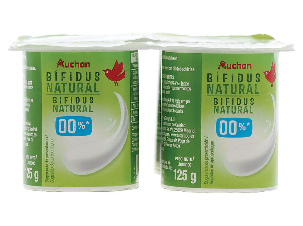IOGURTE BIFIDUS AUCHAN MAGRO NATURAL 4X125G image number 1