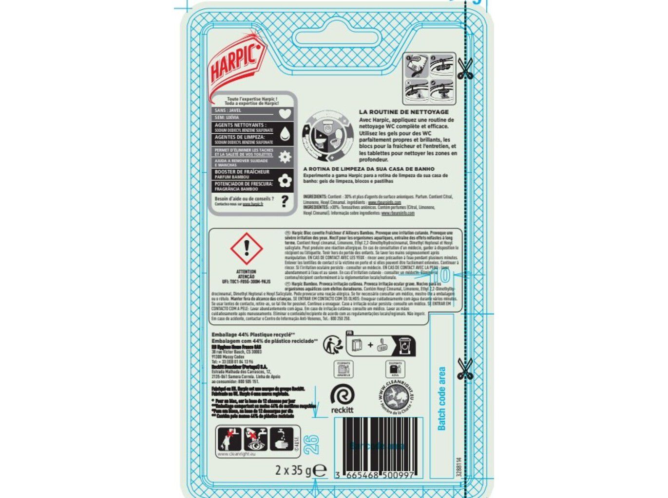 BLOCO SANIT&Aacute;RIO HARPIC BAMBOO 2X35G image number 1