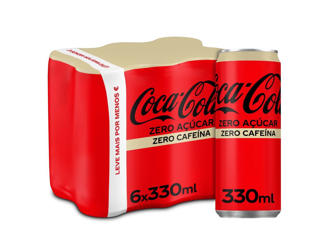 REFRIGERANTE COM G&Aacute;S COCA-COLA ZERO CAFE&Iacute;NA E ZERO A&Ccedil;&Uacute;CAR 6X0.33L image number 2