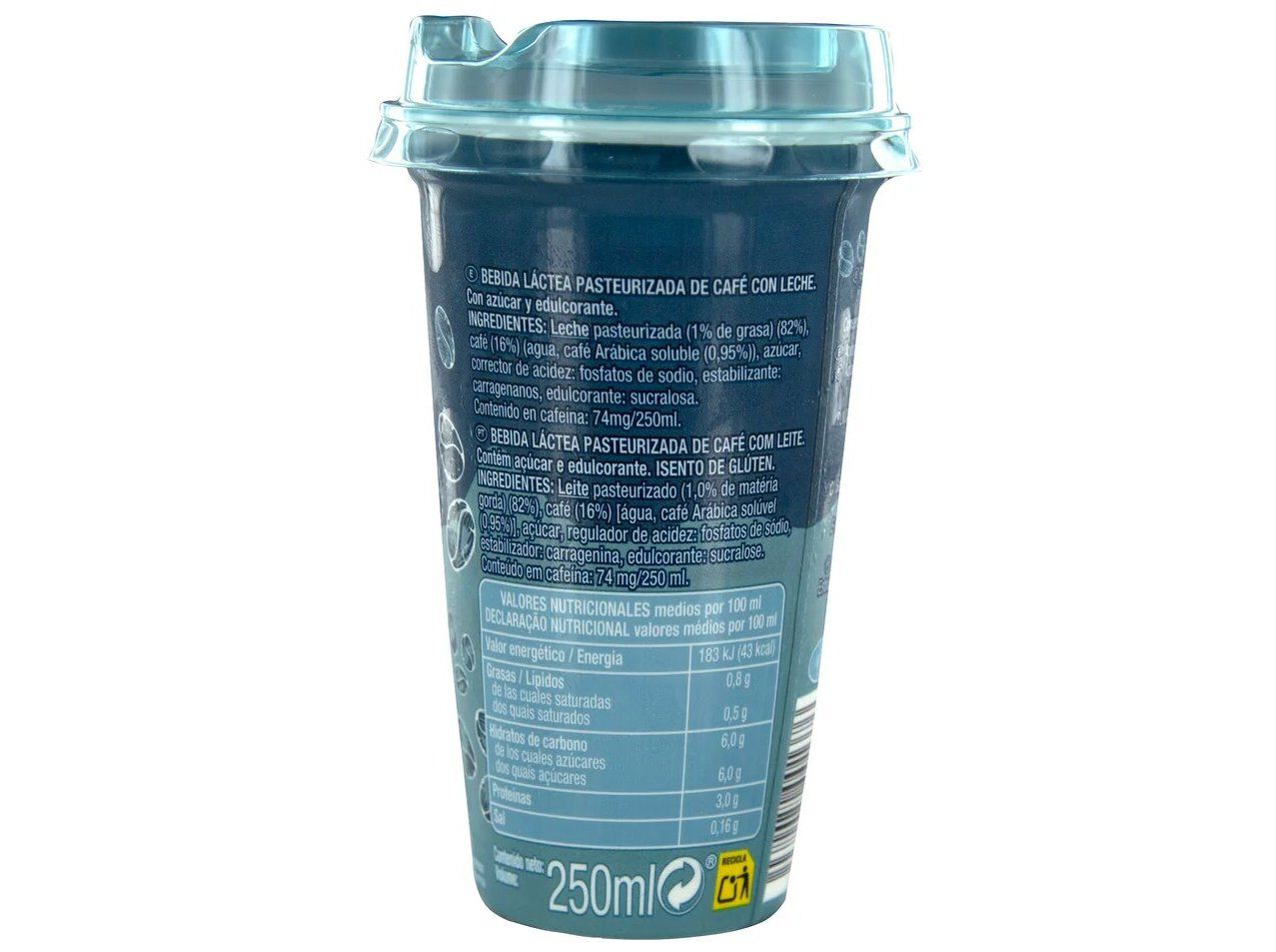 CAF&Eacute; LATTE MACCHIATO AUCHAN LIGHT 100% AR&Aacute;BICA SEM GL&Uacute;TEN 250ML image number 1