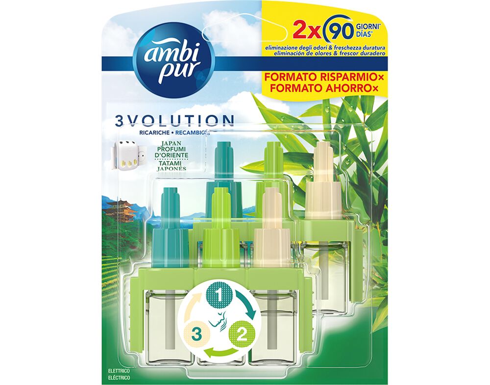 Ambientador Recarga 3Volution Tat&acirc;mi do Jap&atilde;o Ambipur 6X21 ml