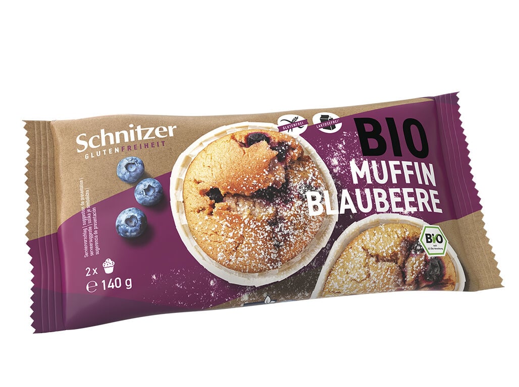 MUFFIN SEM GL&Uacute;TEN SCHNITZER MIRTILO BIO 140G image number 1