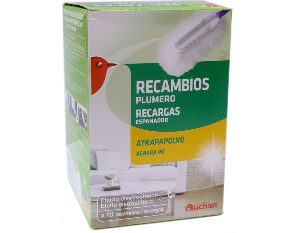 RECARGA ESPANADOR AUCHAN AGARRA P&Oacute; PACK 10 UNIDADES