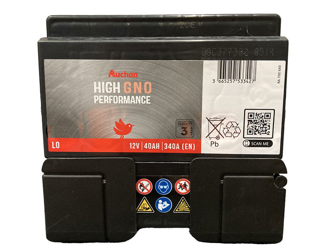 BATERIA AUTO AUCHAN HIGH PERFORMANCE GN0 40AH/340A