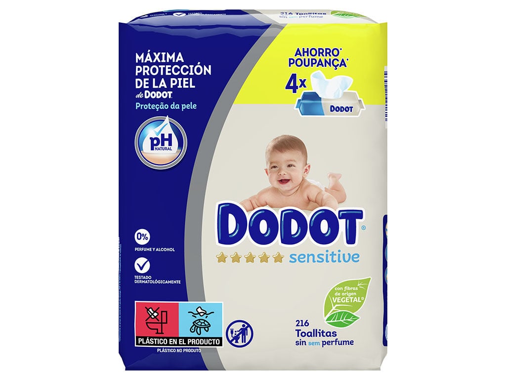 Toalhitas Beb&eacute; Sensitive Dodot (4x54 un) 216 un image number 0