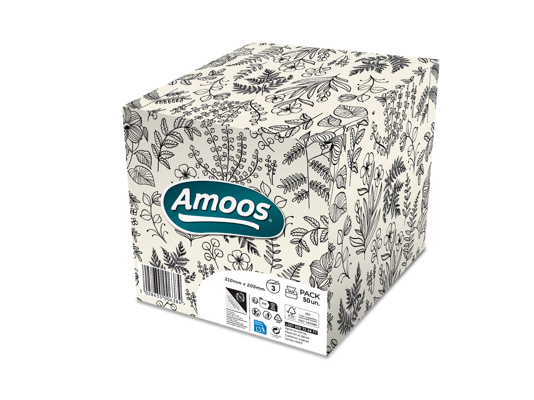 LEN&Ccedil;OS FACIAIS AMOOS 3F 50F image number 0