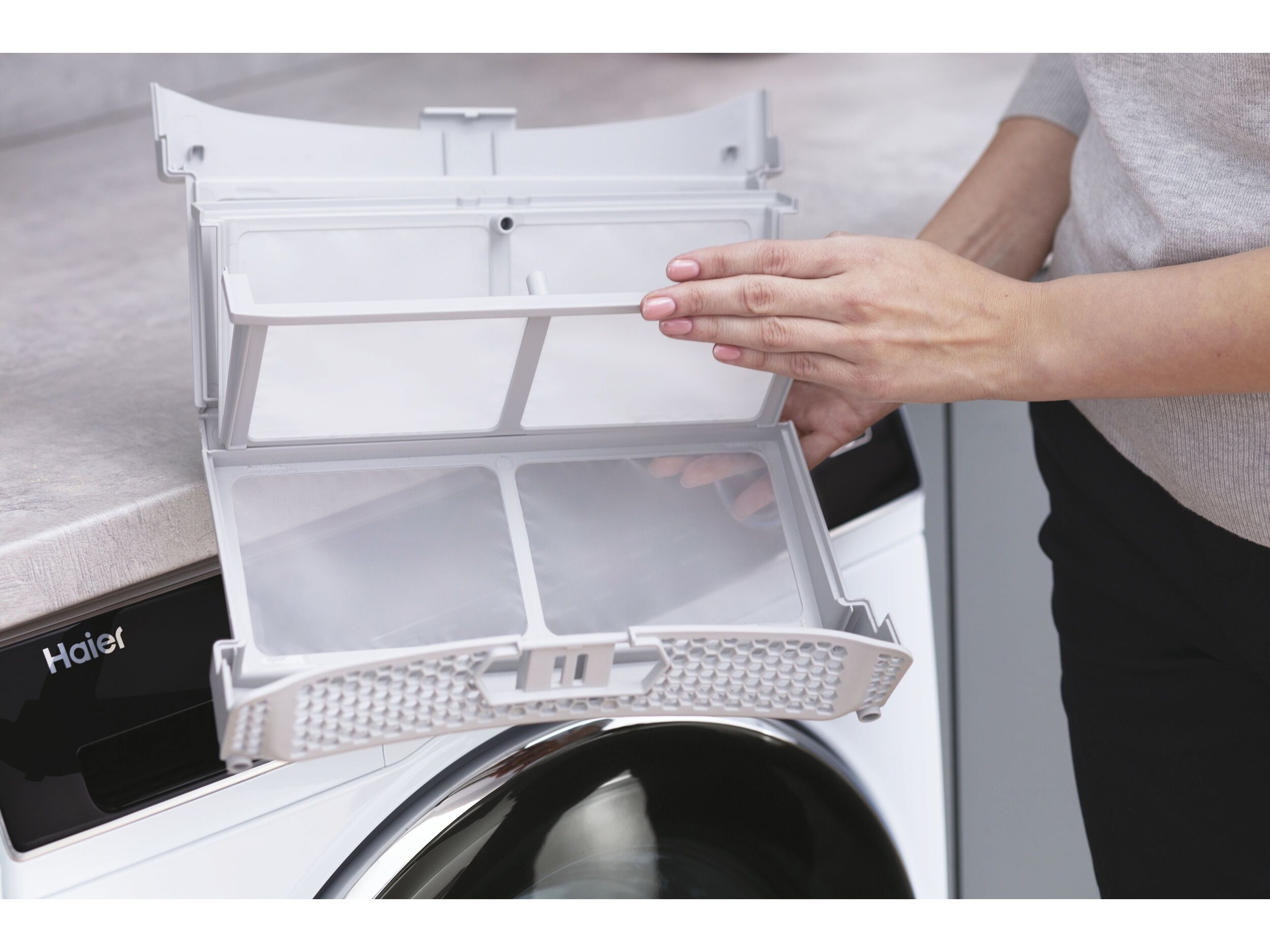 M&Aacute;QUINA SECAR ROUPA HAIER HD90-A2979N-S BOMBA DE CALOR 9KG image number 9