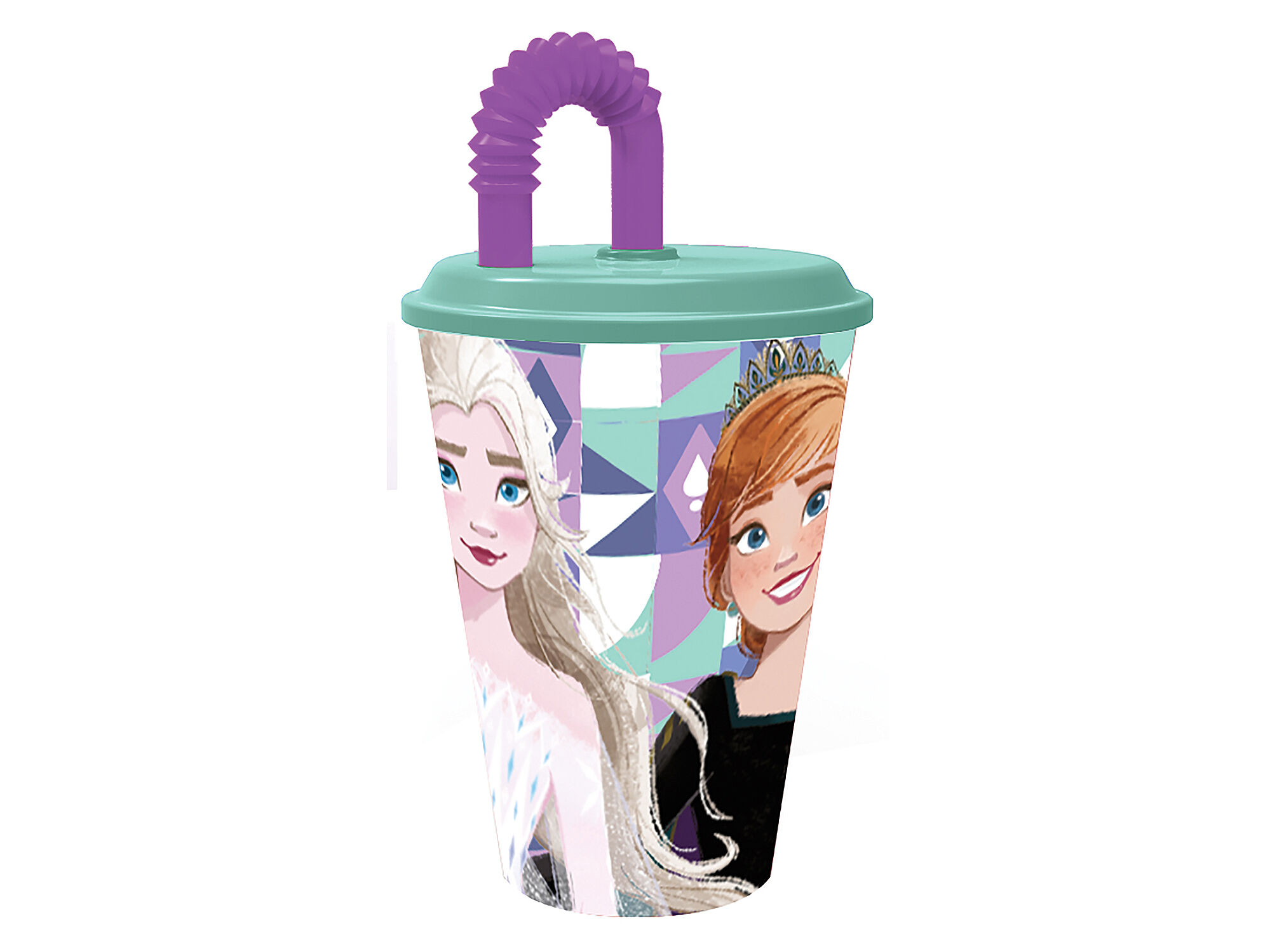 COPO COM TAMPA DISNEY FROZEN E PALHINHA 430ML image number 0