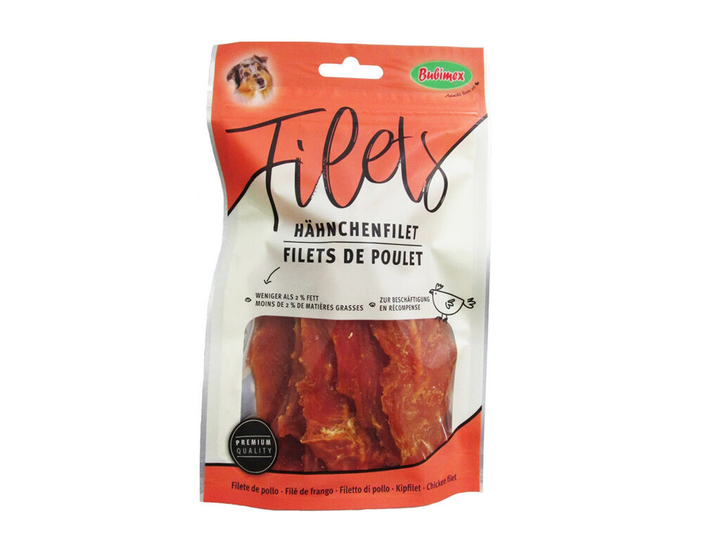 SNACK PARA C&Atilde;O BUBIMEX TIRAS FRANGO 70G image number 0