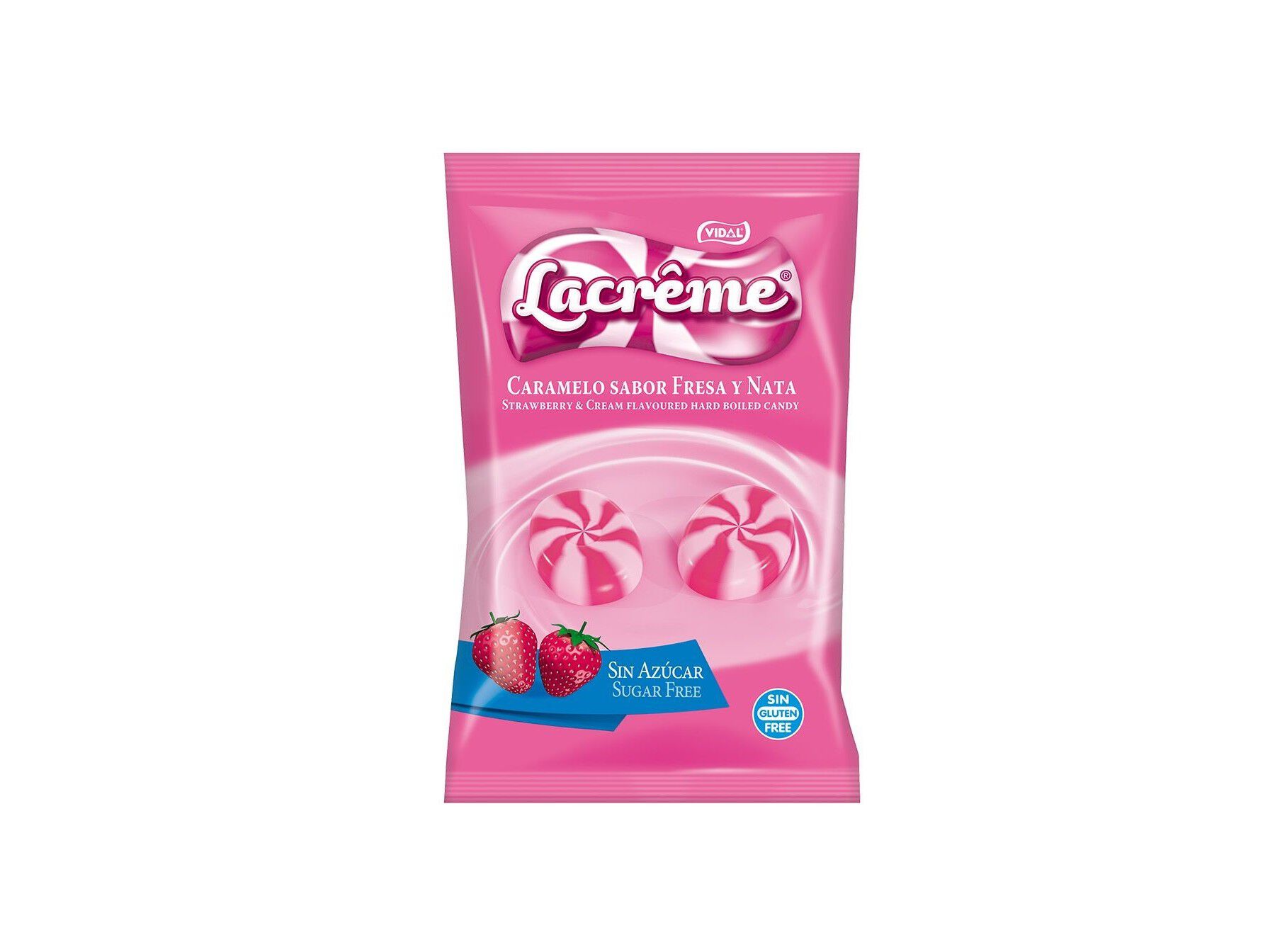 CARAMELOS VIDAL LACREME FRESA NATA SEM A&Ccedil;UCAR 80GR image number 0