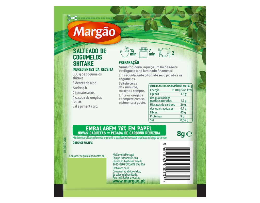 OREG&Atilde;OS MARG&Atilde;O FOLHAS 8G image number 1