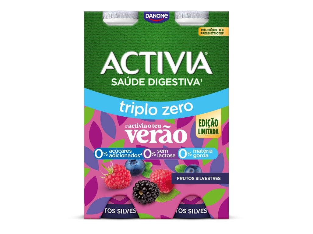 BIFIDUS DANONE ACTIVIA L&Iacute;QUIDO FRUTOS SILVESTRES 0% 4X155G image number 0
