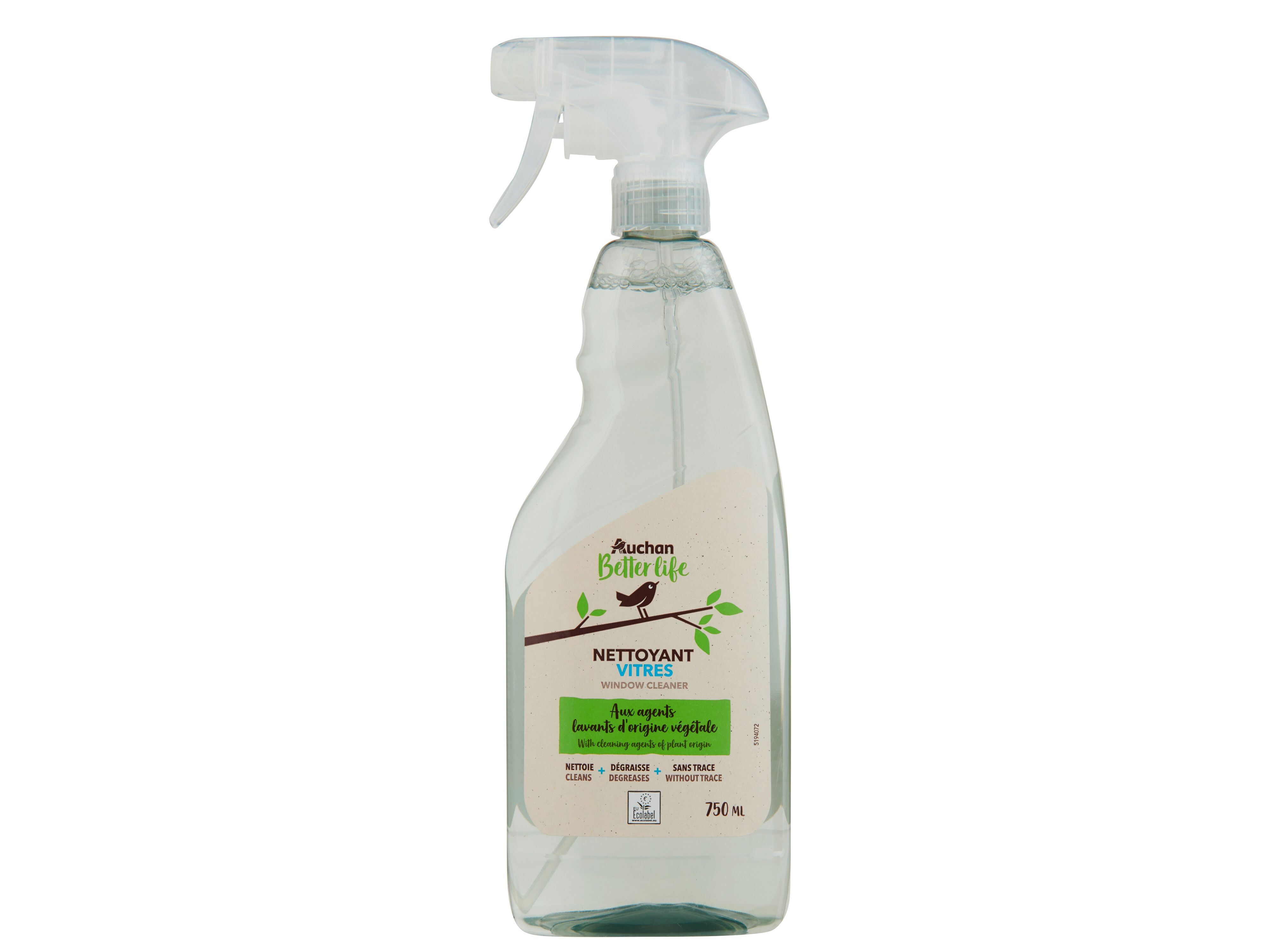 LIMPA VIDROS AUCHAN BETTER LIFE 750ML image number 0