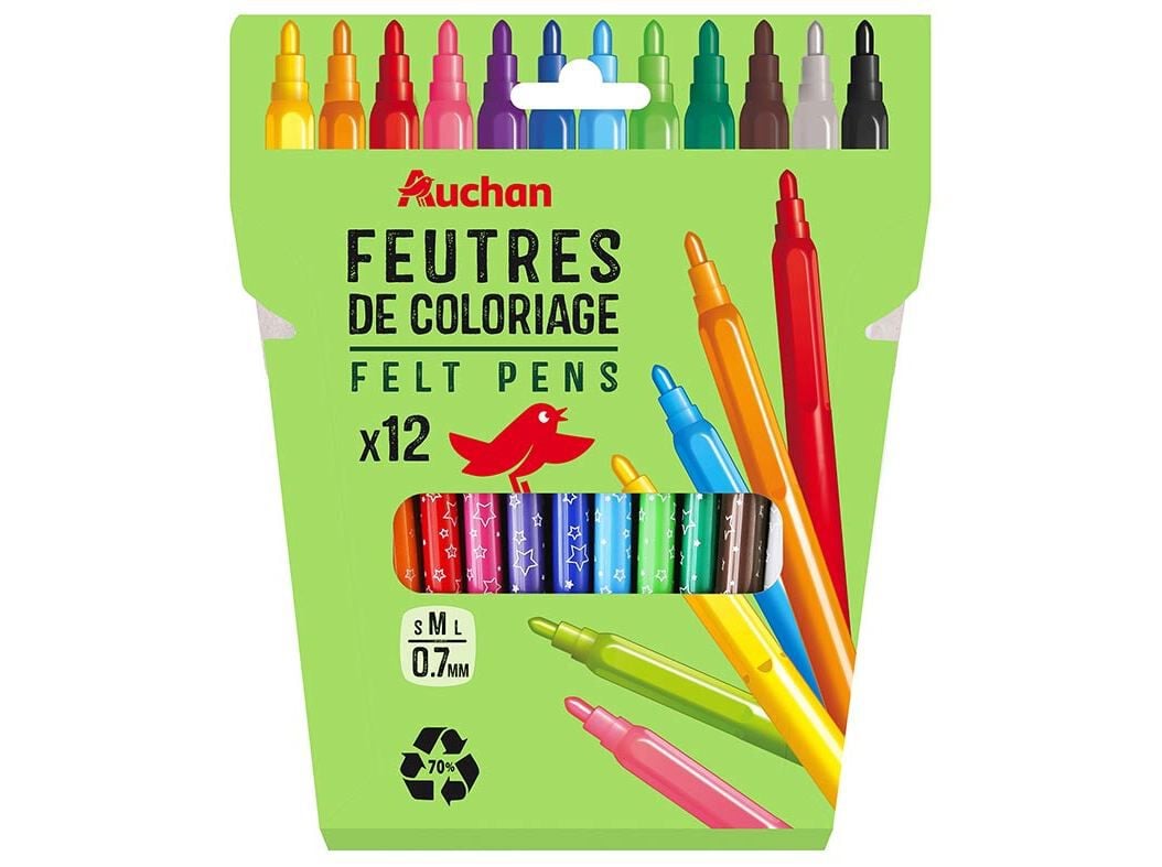 CONJUNTO DE 12 MARCADORES AUCHAN DE COLORIR image number 0