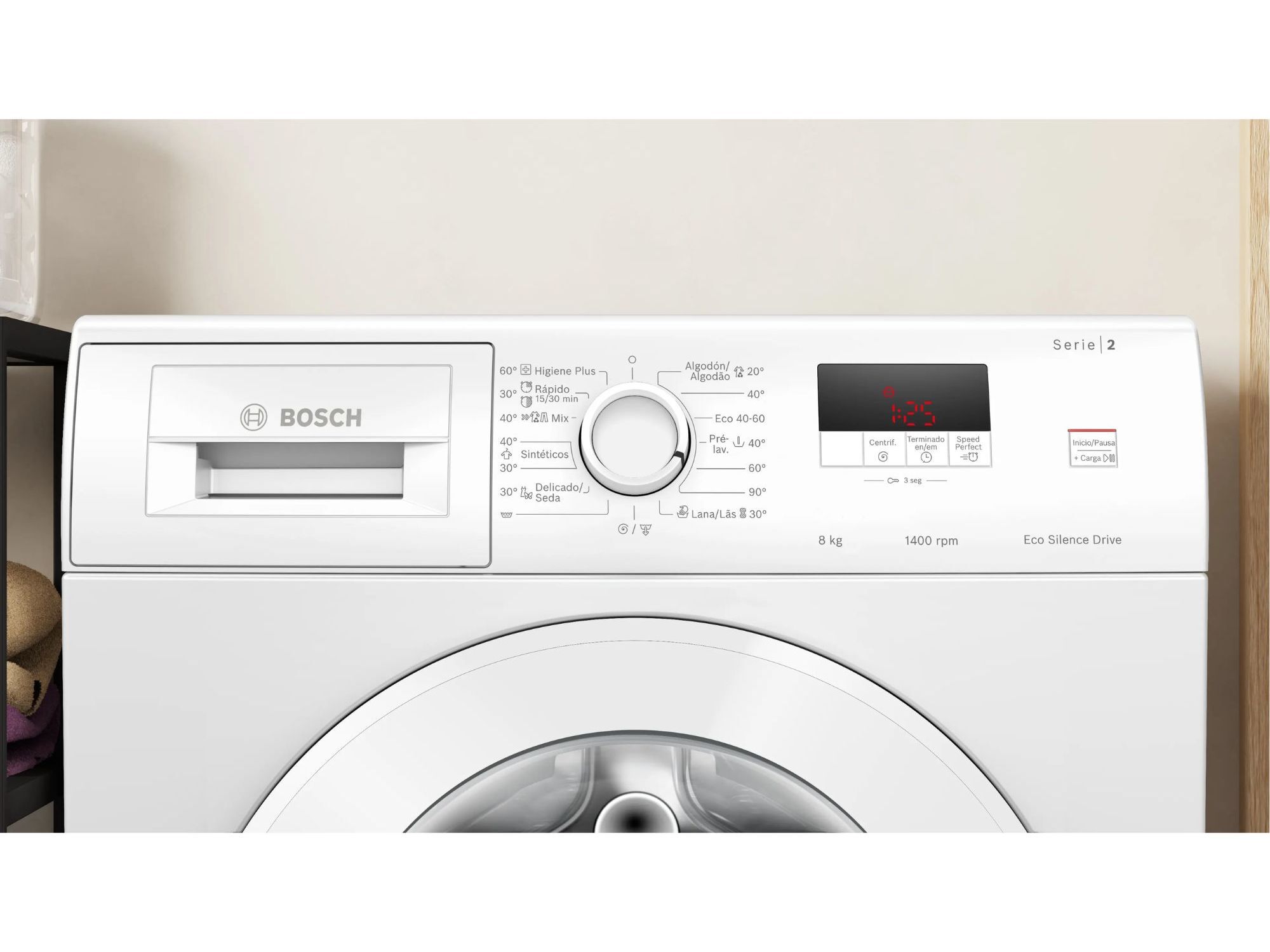 MAQUINA DE LAVAR ROUPA BOSCH WGE03400EP - BRANCO A 8KG image number 1