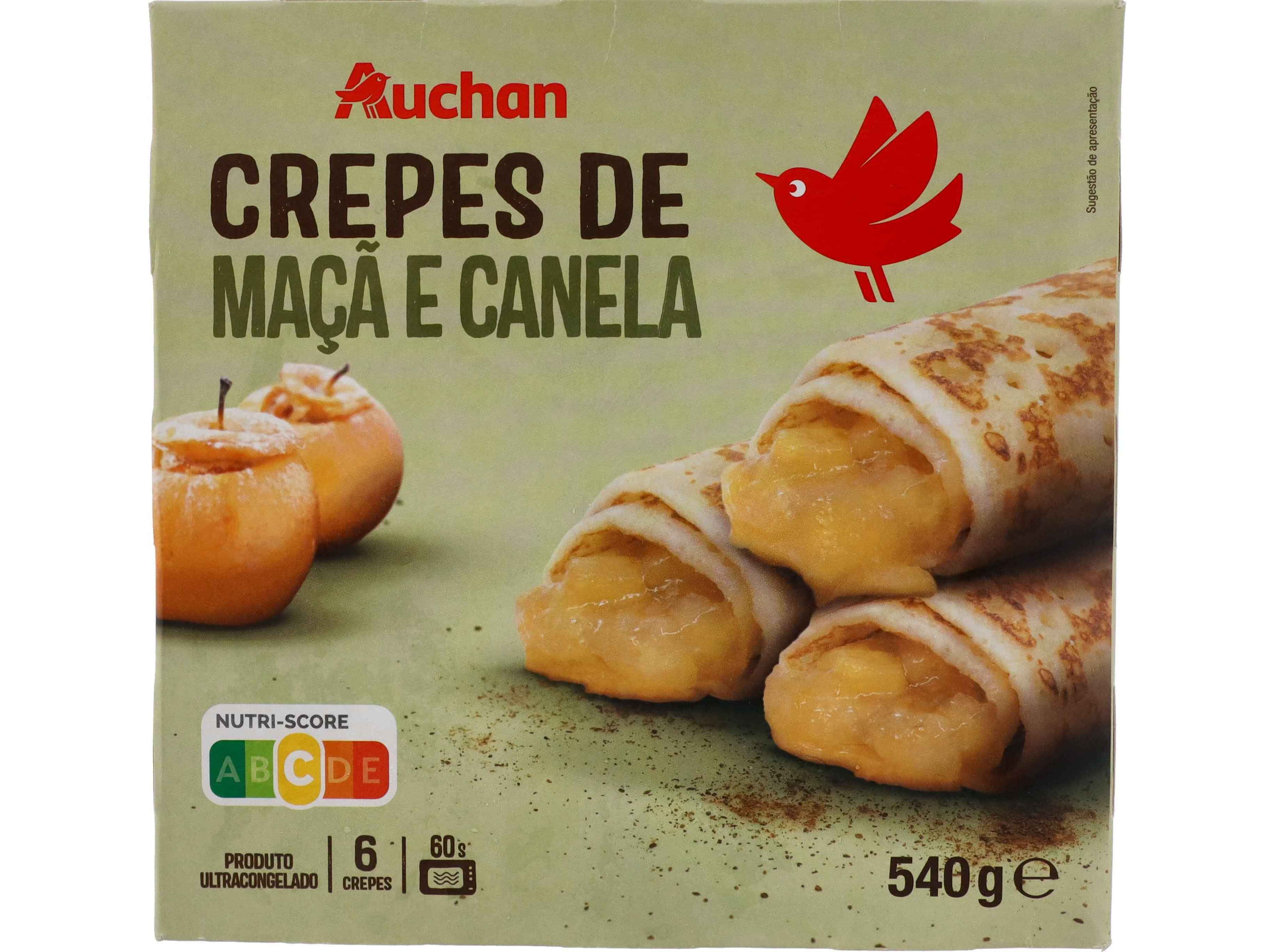 CREPES AUCHAN MA&Ccedil;&Atilde; E CANELA 6UN 540G