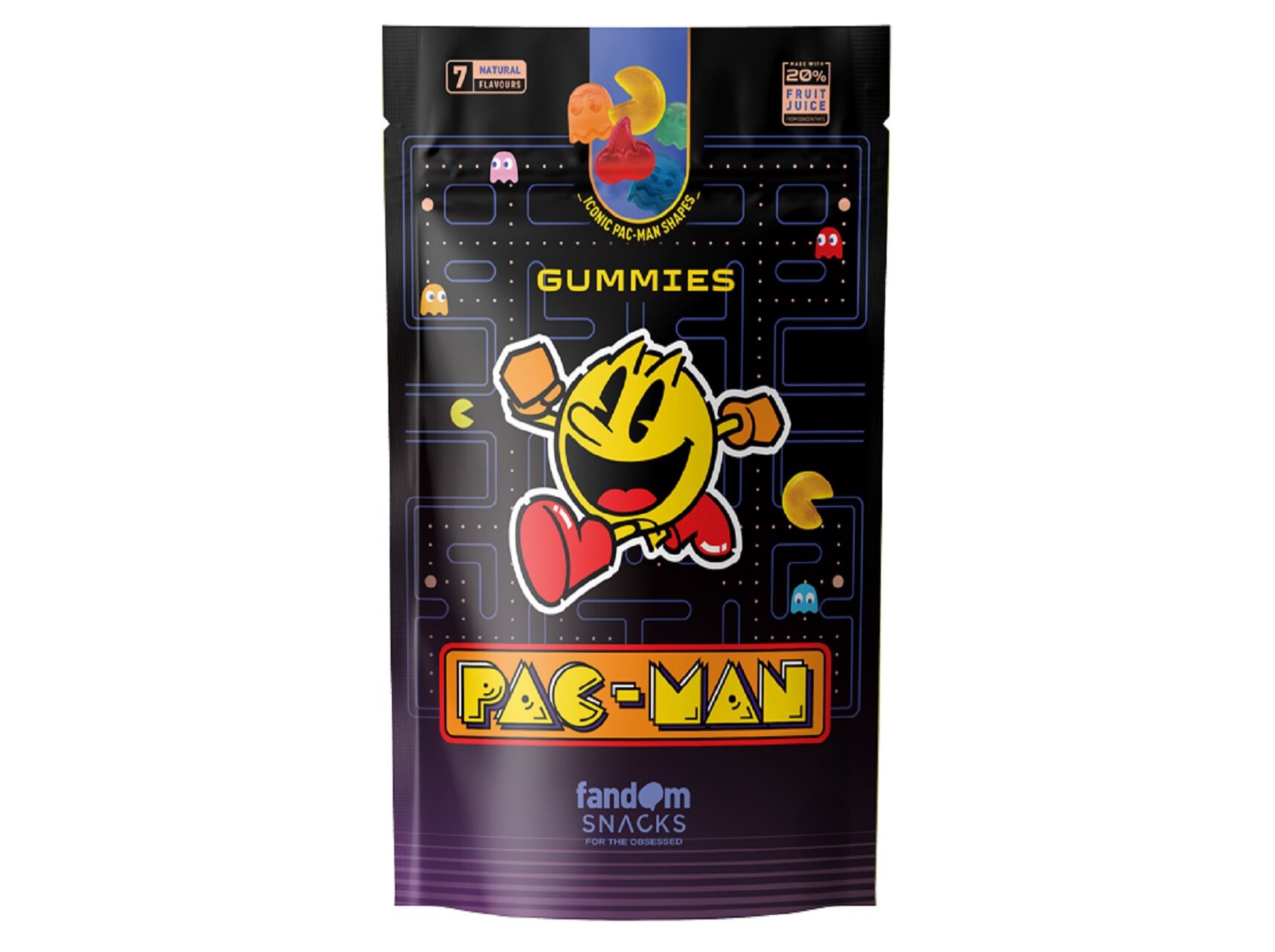 GOMAS PAC-MAN GUMMIES NATURAL FRUIT FLAVOURS 125G image number 0