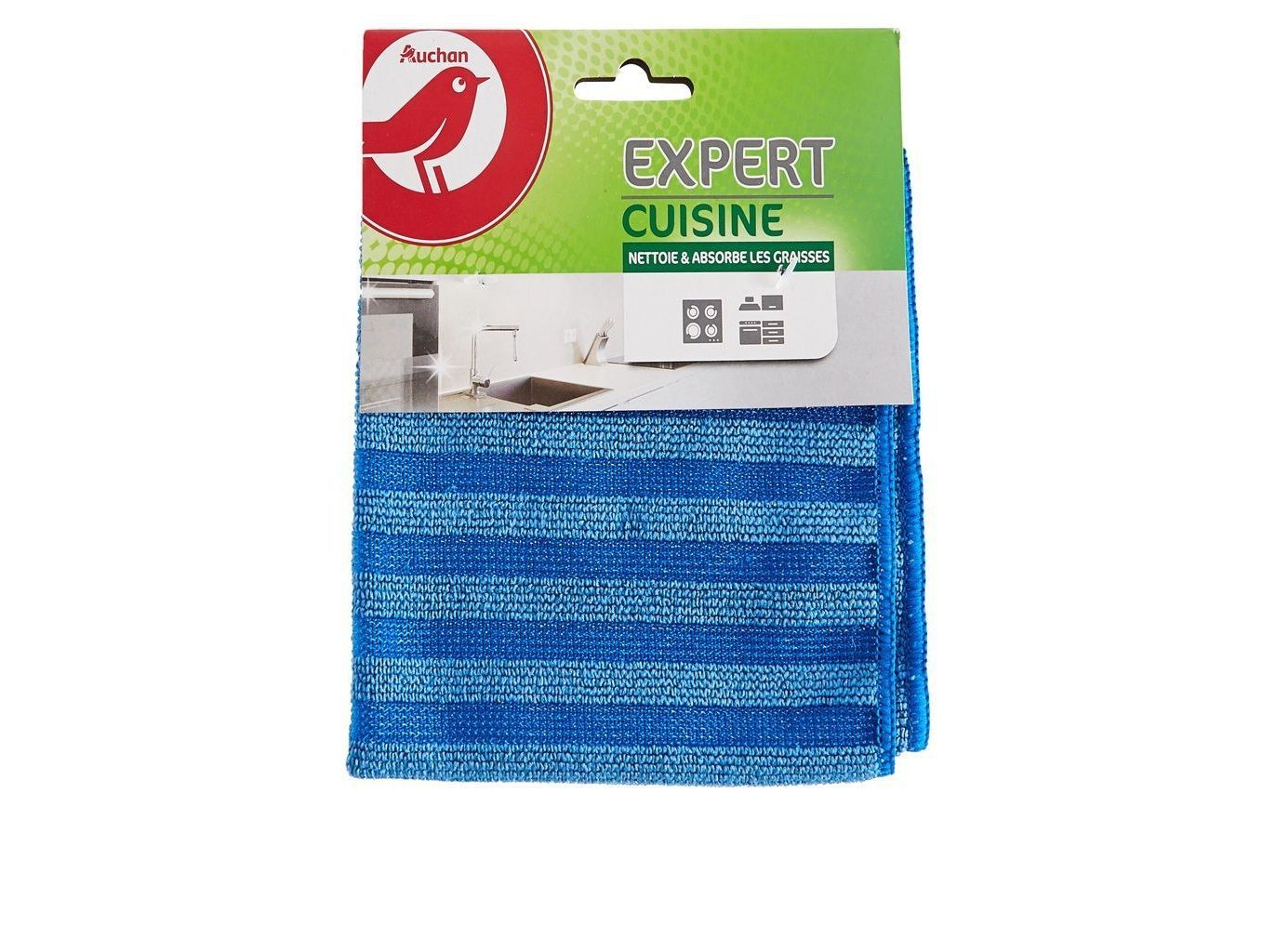 PANO AUCHAN MICROFIBRAS COZINHAS 1UN