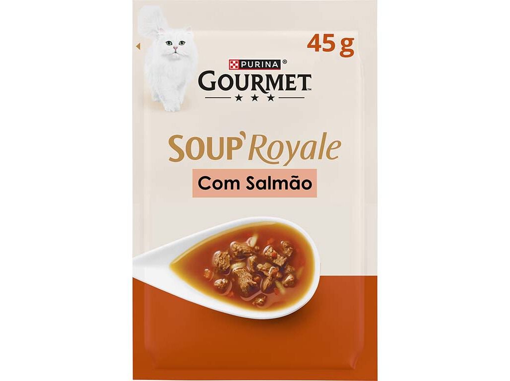 COMIDA H&Uacute;MIDA GATO GOURMET SOUP ROYAL SALM&Atilde;O 45G image number 0