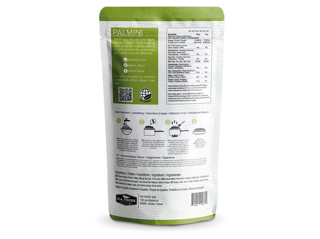 LINGUINE DE PALMITO PALMINI 338G image number 1