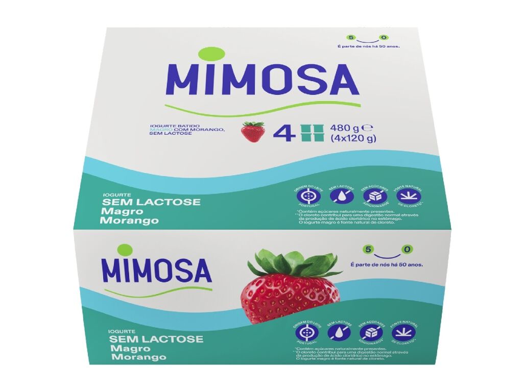 IOGURTE MIMOSA SEM LACTOSE MAGRO MORANGO 4X125G image number 1