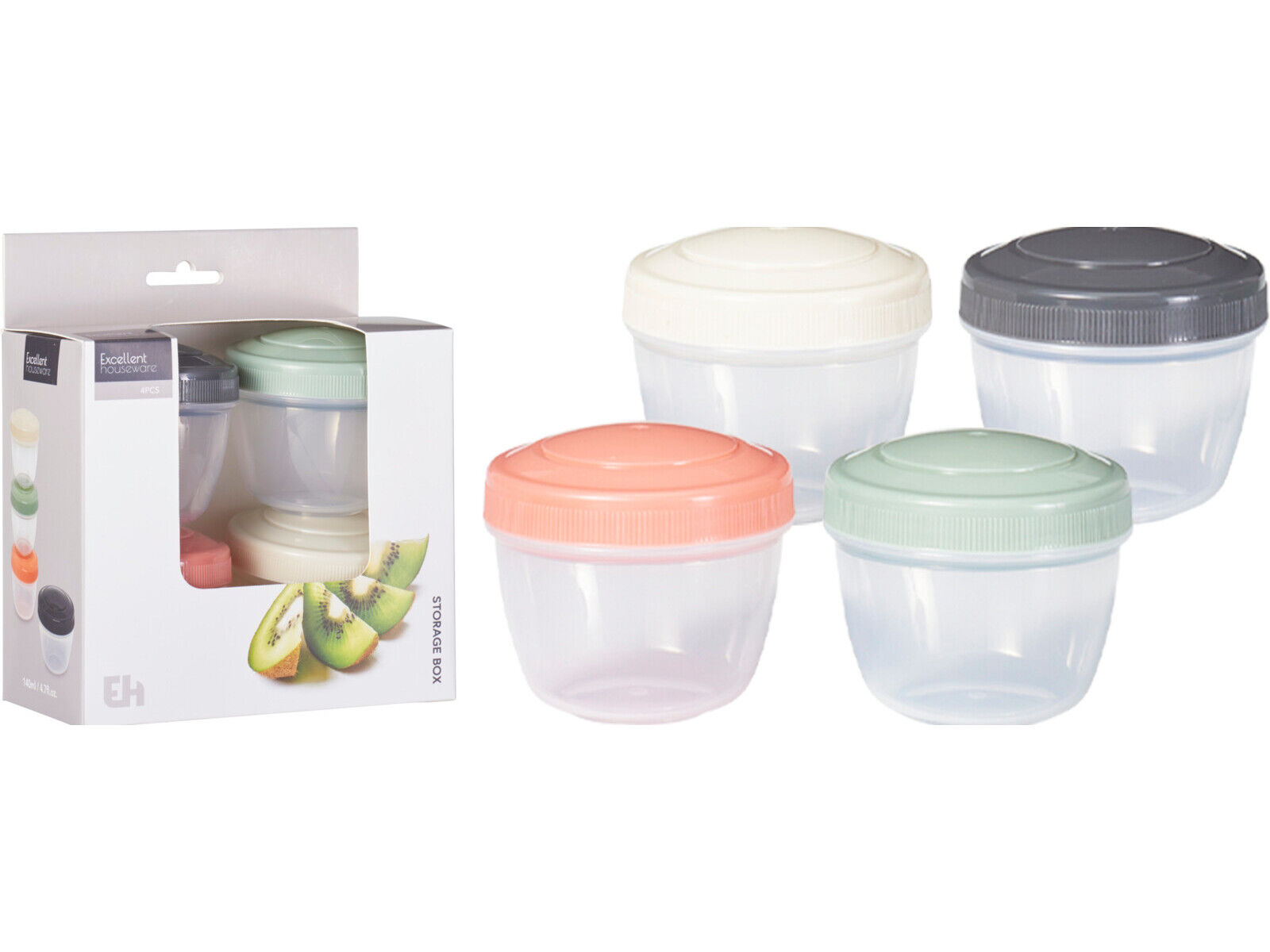 CONJUNTO DE 4 CAIXAS CORES SORTIDAS 140ML image number 0