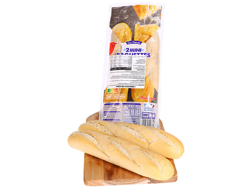 BAGUETES MINI AUCHAN PR&Eacute; COZIDAS 2X150G image number 0