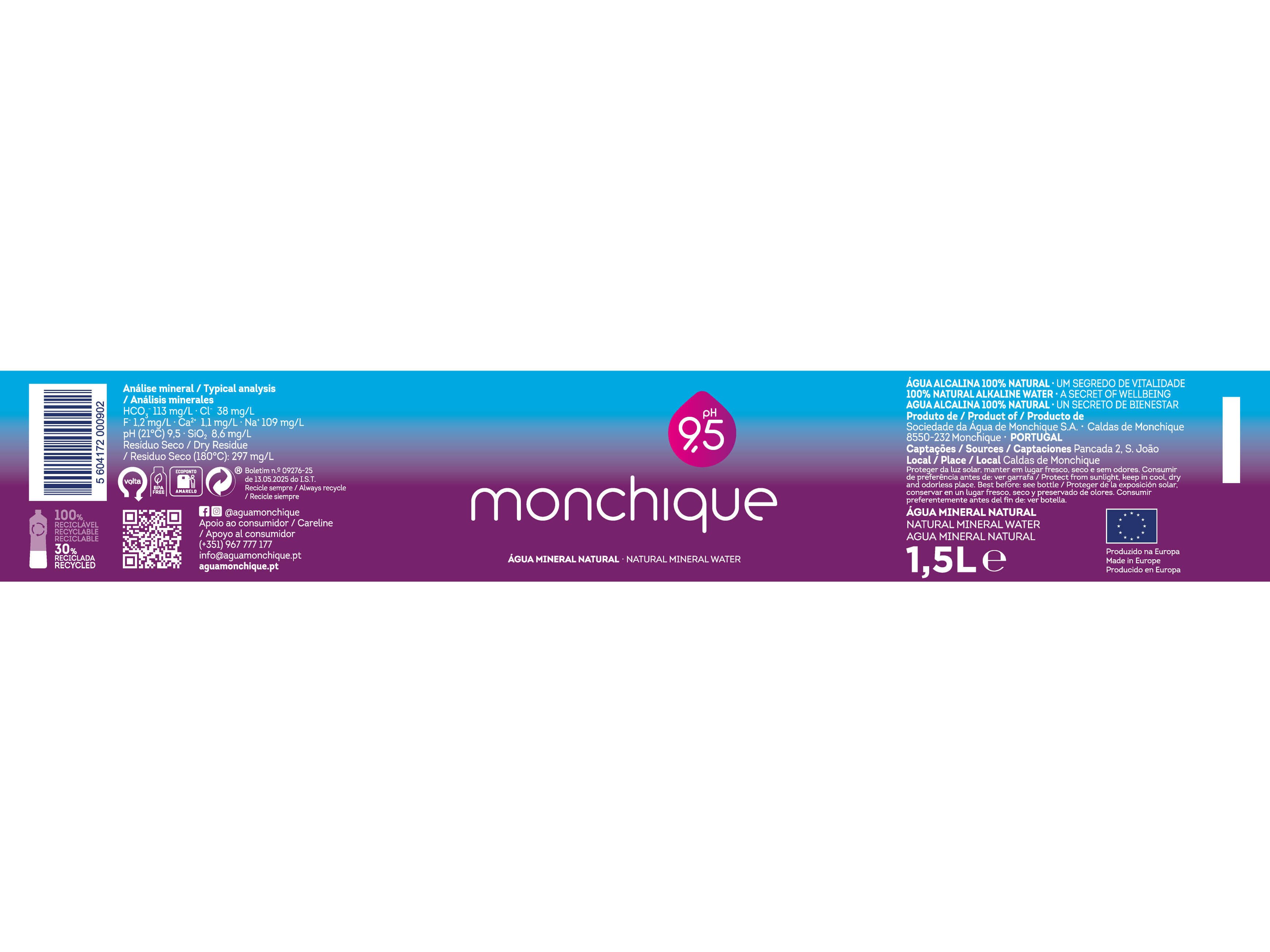 &Aacute;GUA MINERAL NATURAL MONCHIQUE 6X1.5L (SDR) image number 1