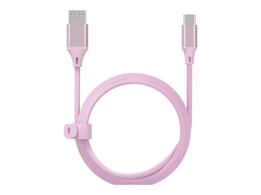 CABO TEXTIL QILIVE 600204589 1M USB-A TO USB-C ROSA image number 0