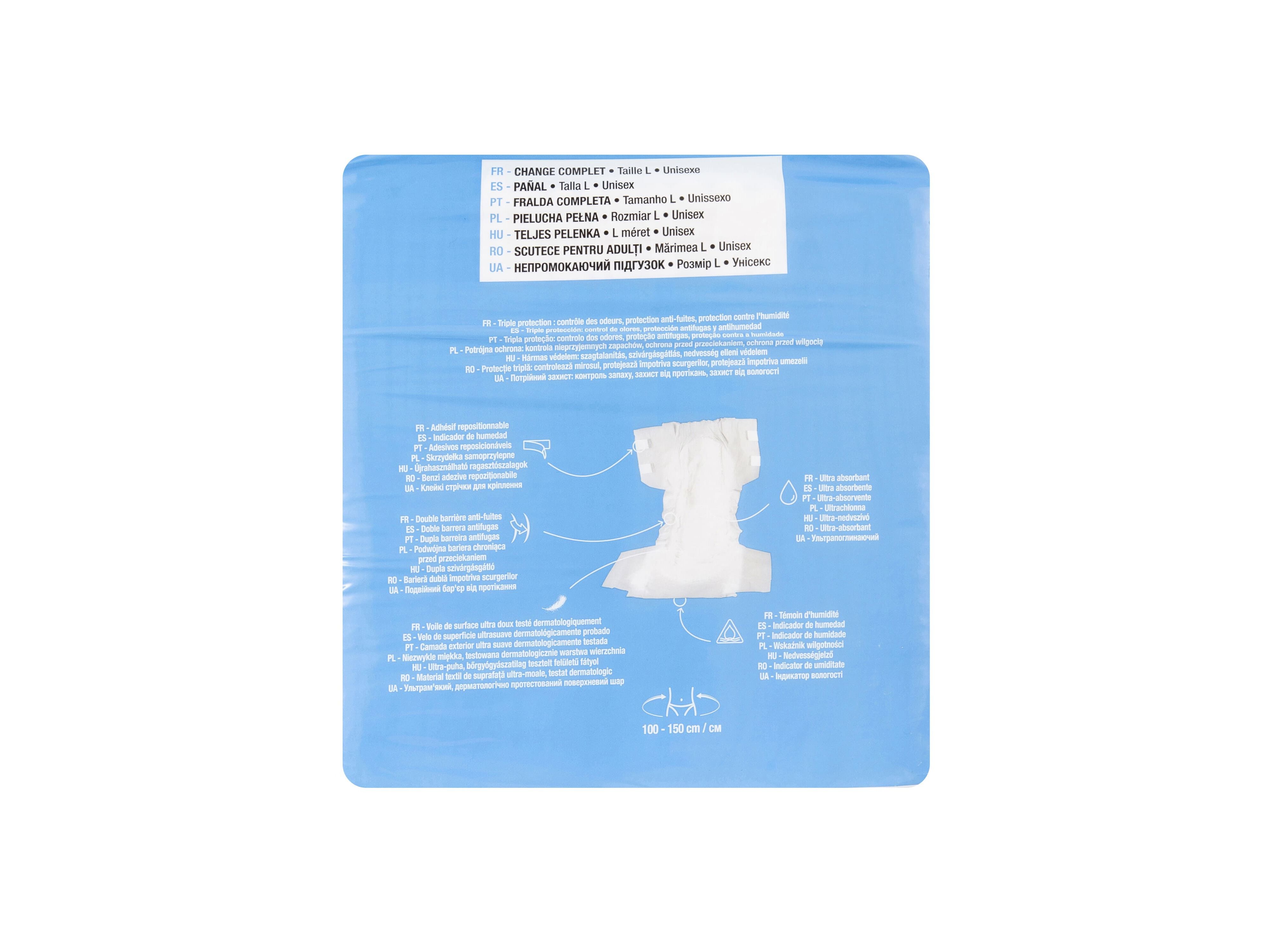 FRALDAS INCONTIN&Ecirc;NCIA AUCHAN TAMANHO L UNISSEXO 20UN image number 2