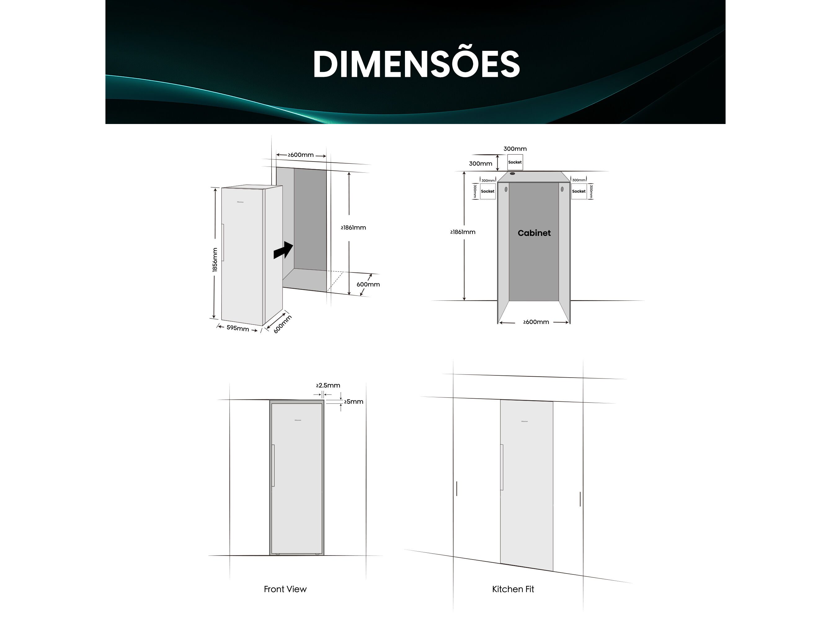 FRIGOR&Iacute;FICO KITCHEN FIT HISENSE RL3K370SAIE1 1 PORTA E 372L image number 3
