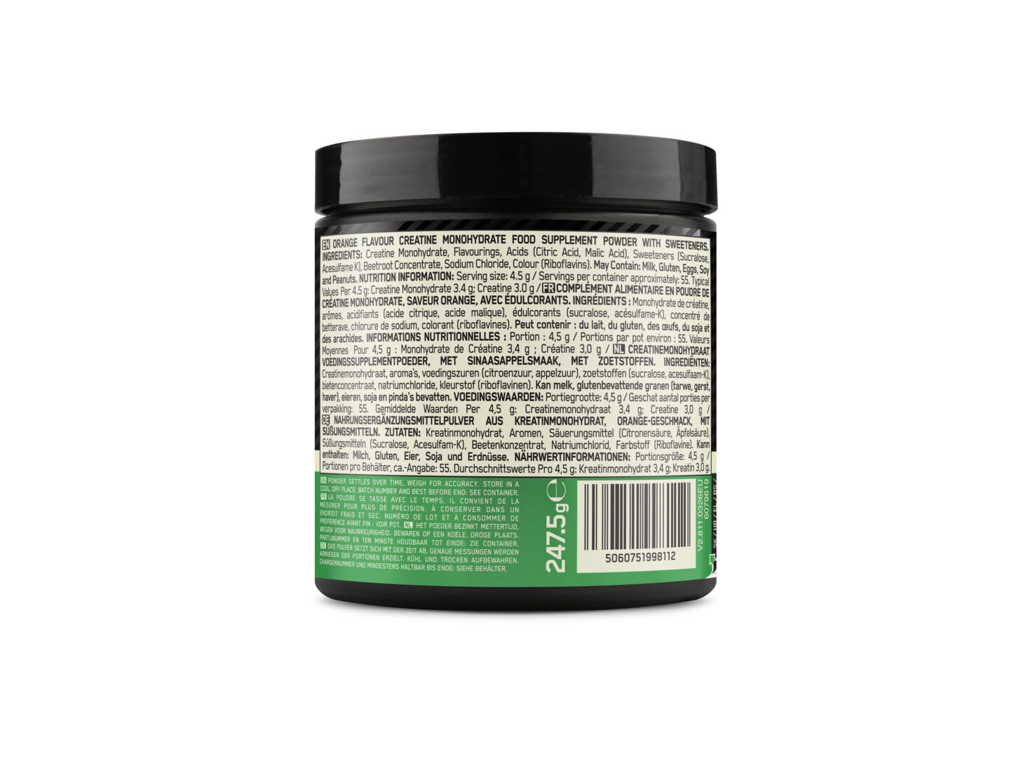 CREATINA OPTIMUM NUTRITION MICRONIZADA LARANJA 247.5G image number 1