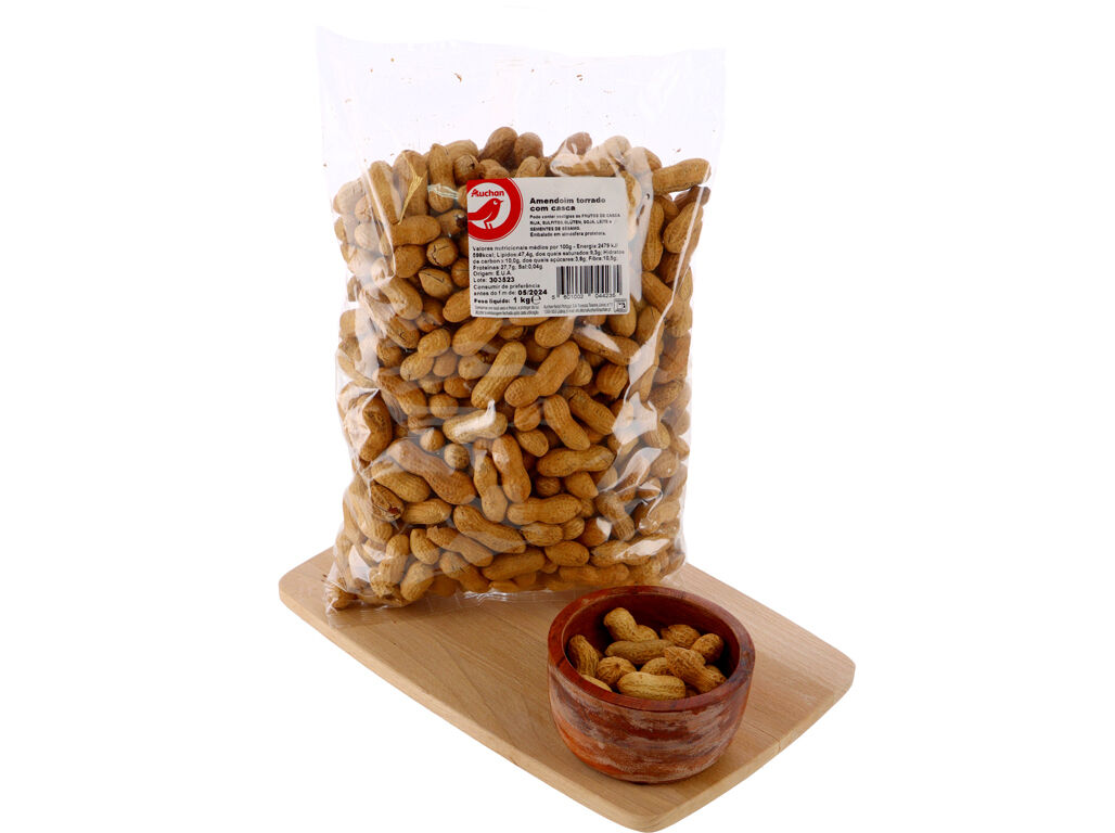AMENDOIM COM CASCA TORRADO AUCHAN 1KG