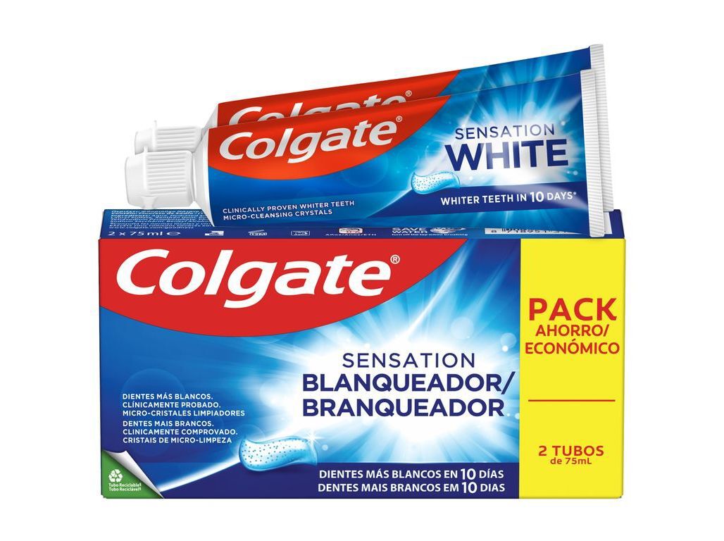 PASTA DE DENTES SENSATION BRANQUEADORA COLGATE 2X75ML