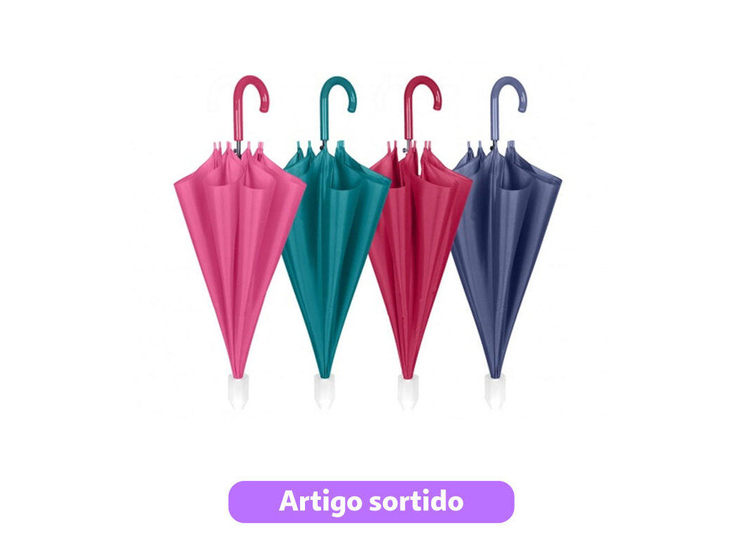 GUARDA-CHUVA DE SENHORA LONGO PERLETTI AUTOM&Aacute;TICO CORES SORTIDAS