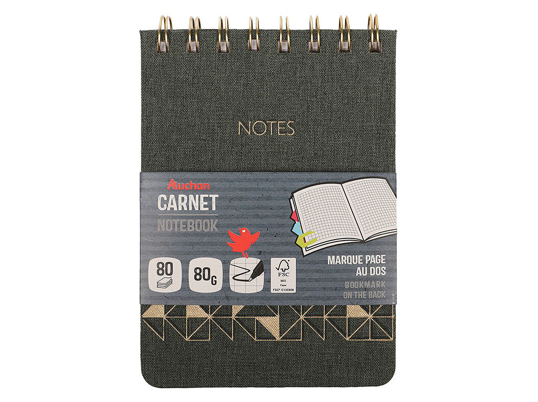 CADERNO A6 AUCHAN CAPA TECIDO image number 0