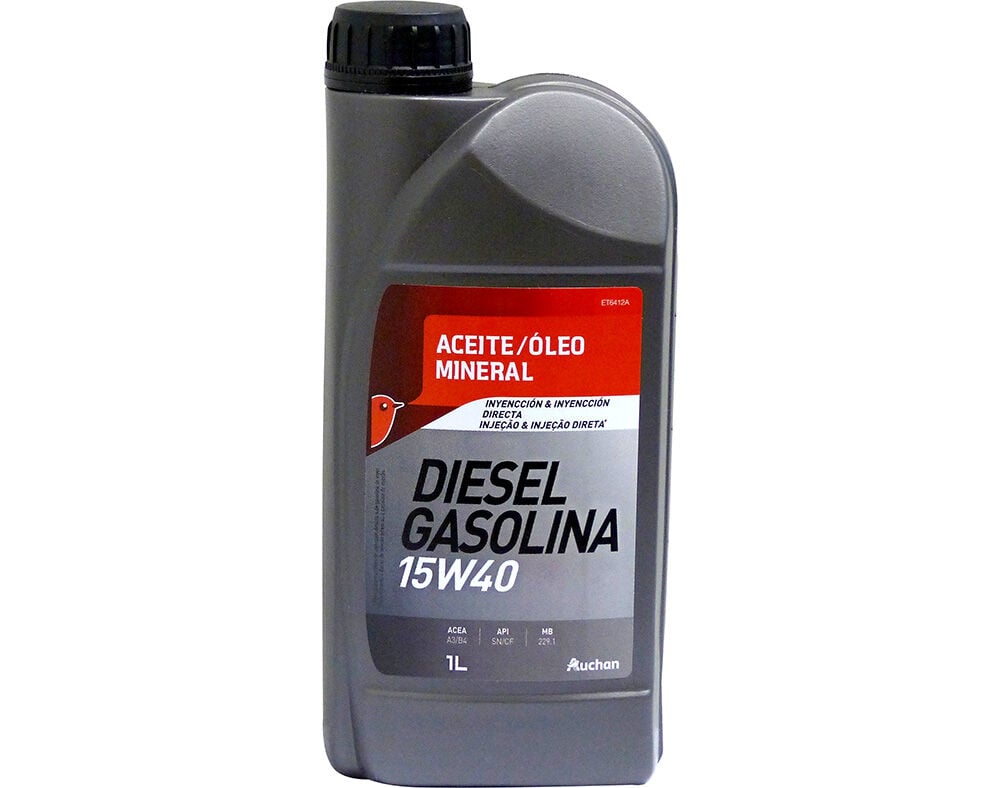 &Oacute;LEO DE MOTOR AUCHAN MINERAL 15W40 GASOLINA/DIESEL 1L image number 0