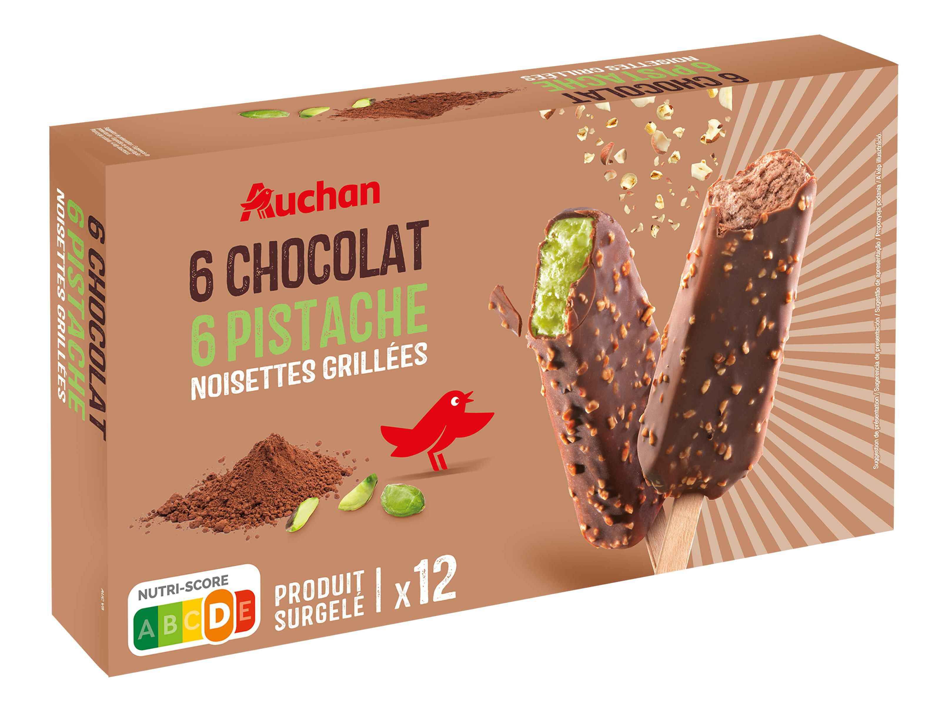 GELADO PALITO AUCHAN CHOCOLATE PISTACHIO 12X60ML image number 1