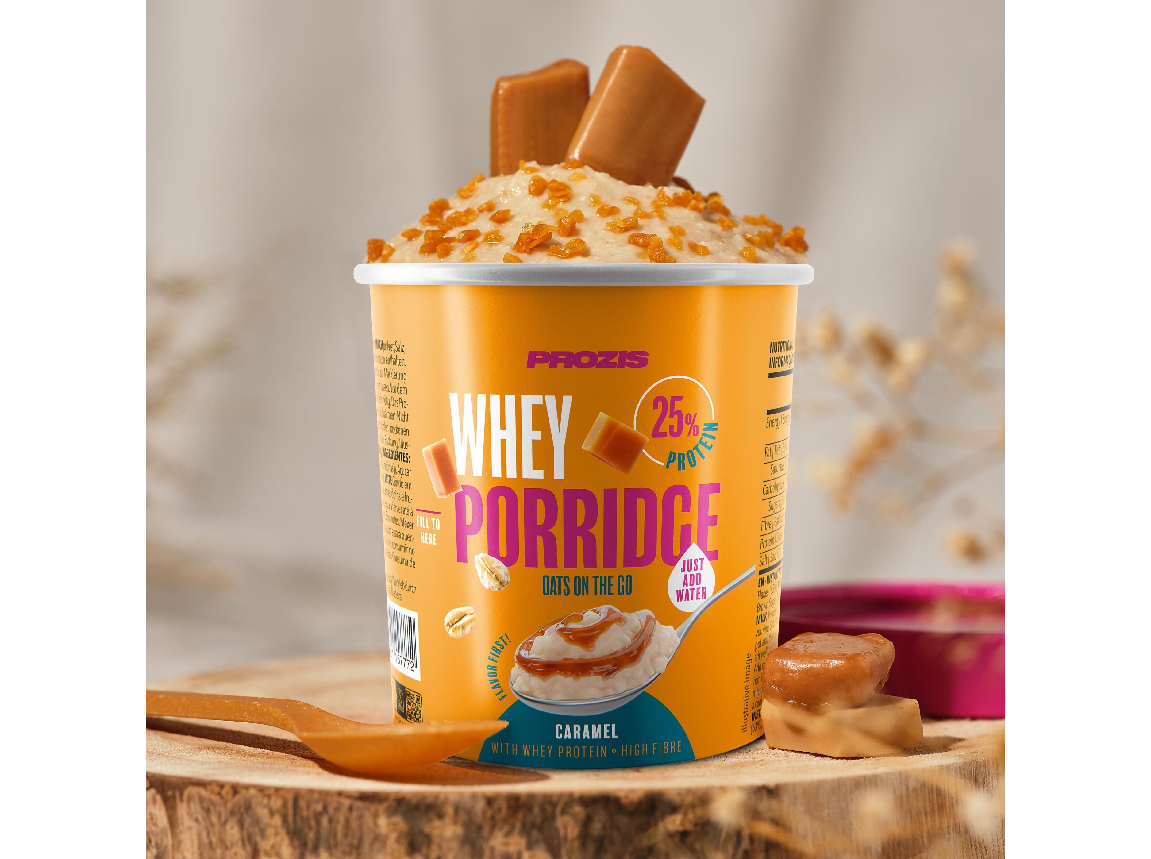 PAPAS DE AVEIA COM WHEY PROZIS CARAMELO 60G image number 1