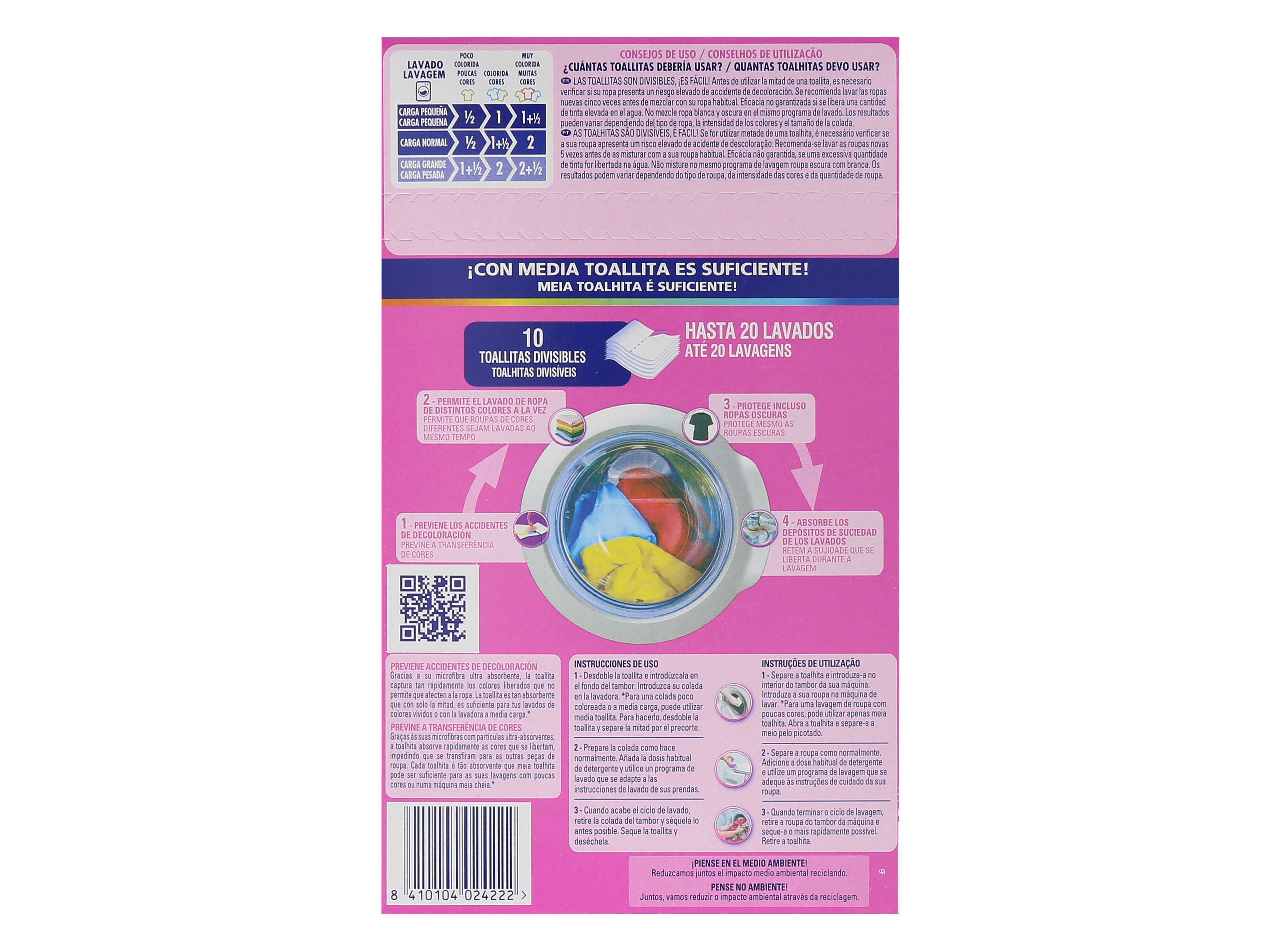 TOALHITAS PROTE&Ccedil;&Atilde;O CORES VANISH 20 UNID image number 1