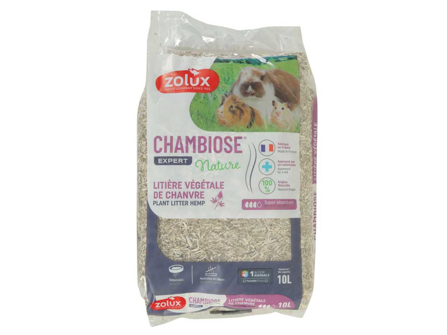 ABSORVENTE PARA ROEDORES ZOLUX FIBRA DE C&Acirc;NHAMO 10L