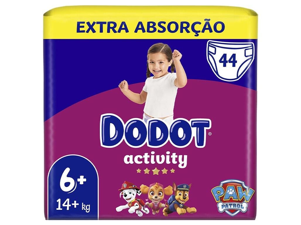 FRALDAS DODOT ACTIVITY EXTRA T6+ 14KG+ 44 UN image number 0