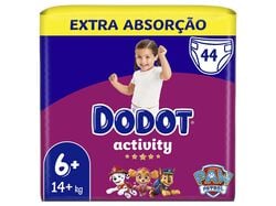 FRALDAS DODOT ACTIVITY EXTRA T6+ 14KG+ 44 UN