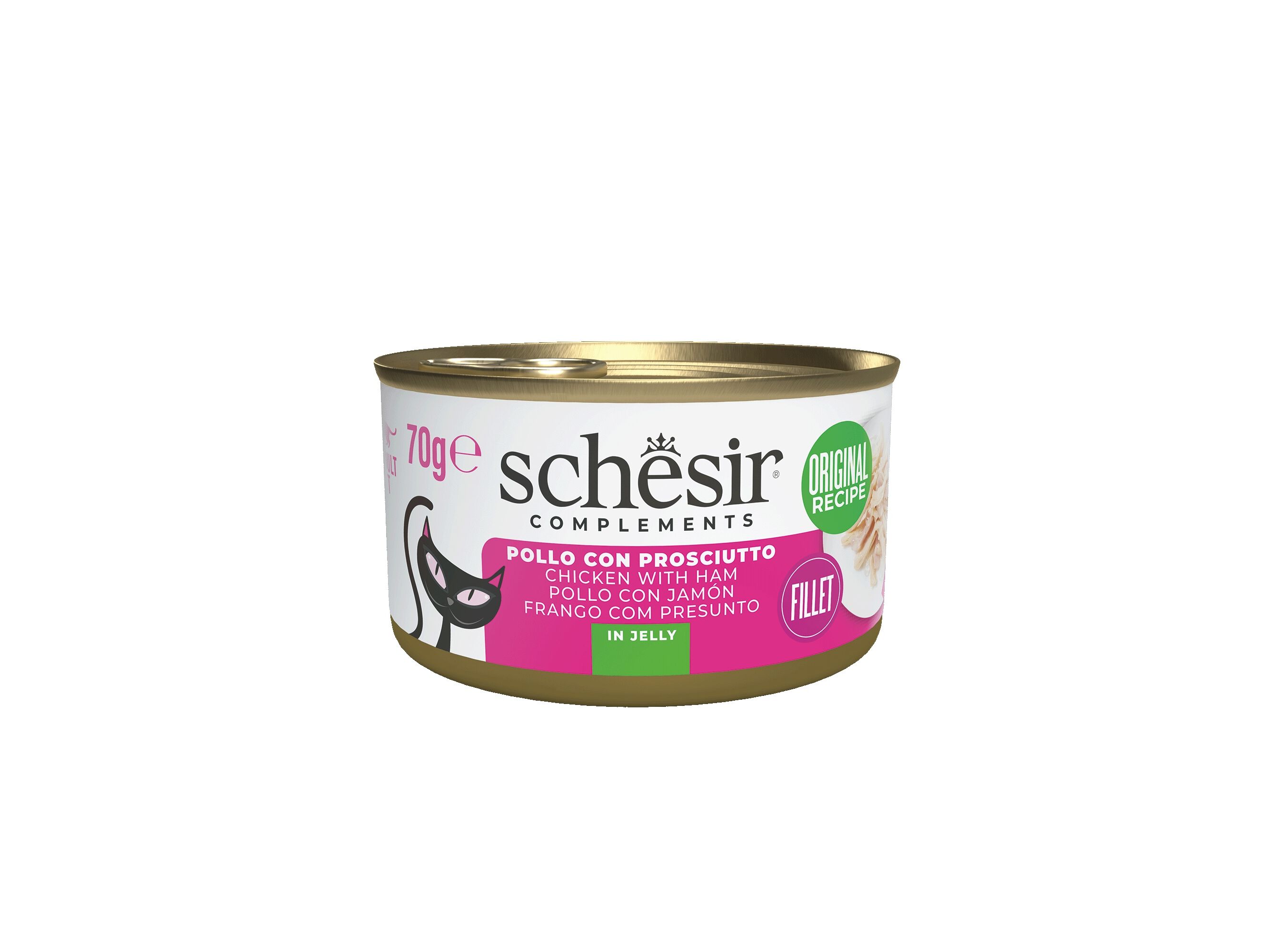 COMIDA H&Uacute;MIDA GATO SCHESIR FRANGO / PRESUNTO 70G image number 0