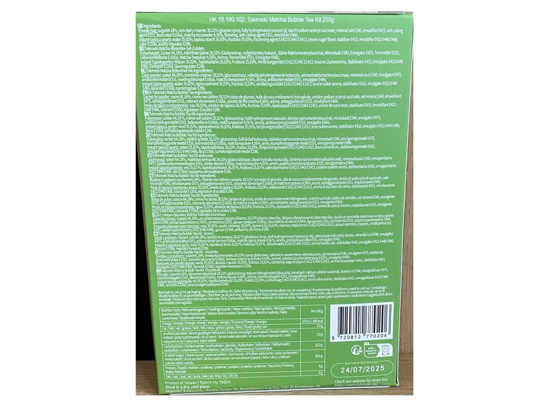BUBBLE TEA KIT TOKIMEKI MATCHA 255G image number 1