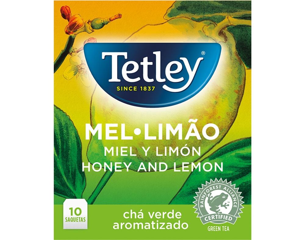 CH&Aacute; TETLEY VERDE MEL LIM&Atilde;O 10 SAQUETAS