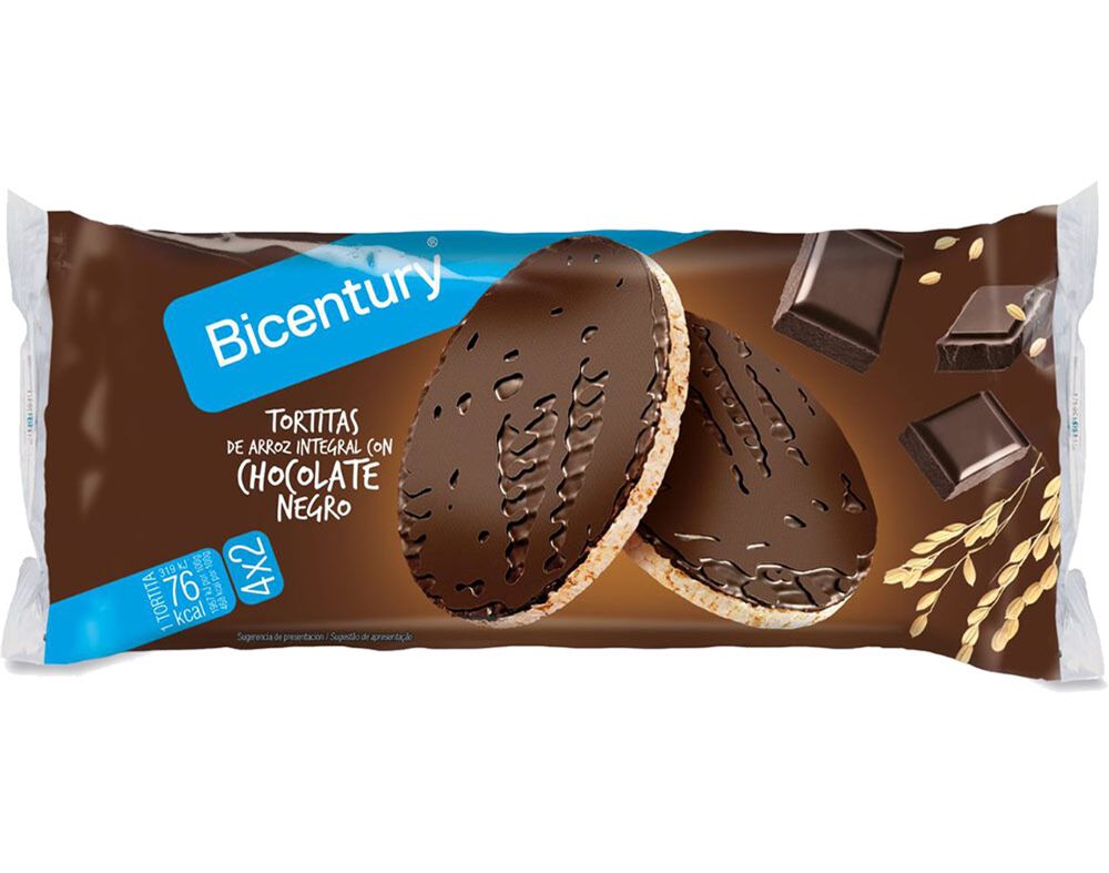 TORTITAS BICENTURY ARROZ CHOCOLATE NEGRO 130G