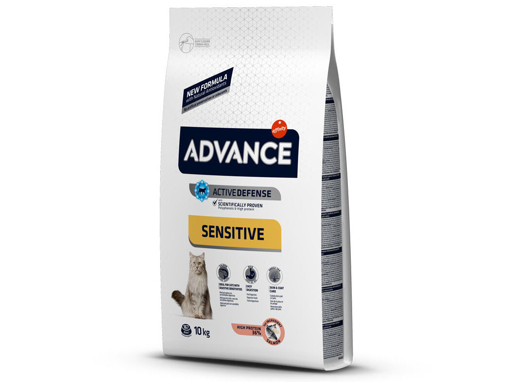 RA&Ccedil;&Atilde;O GATO ADVANCE SENSITIVE SALM&Atilde;O 10 KG