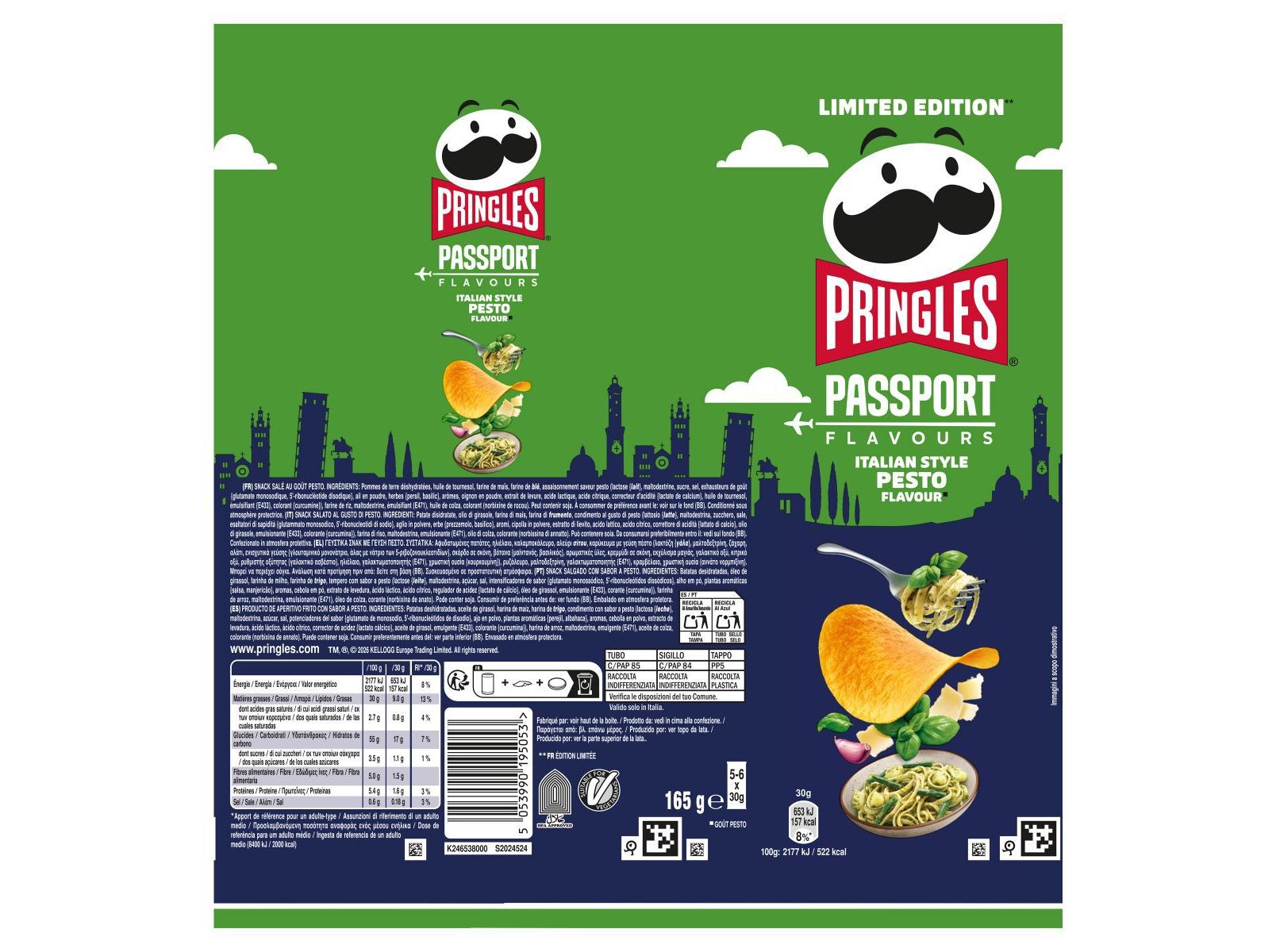 APERITIVO PRINGLES ITALIAN PESTO FLAVOUR 165G image number 1